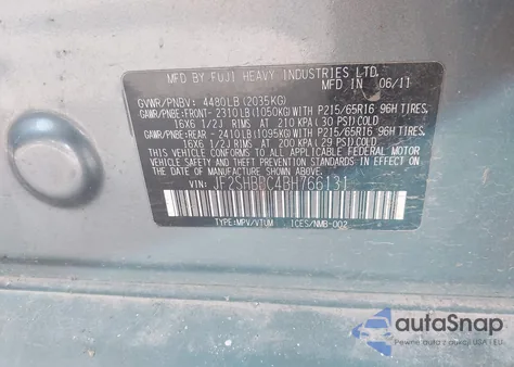 2011 Subaru Forester 2.5X из США, поврежденный, VIN JF2SHBBC4BH766131